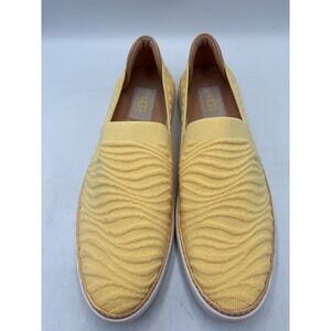 UGG Yellow Sammy Chevron Wavy Slip On Sneaker Trainers Shoes Women's 10